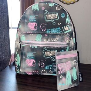 Loungefly Beetlejuice pastel tie dye backpack and wallet